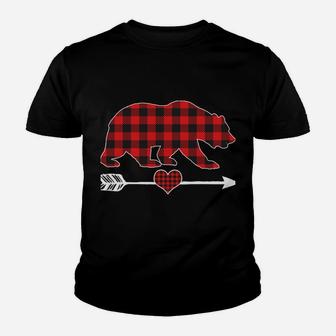 Gampa Bear Christmas Pajama Red Plaid Buffalo Family Gift Sweatshirt Youth T-shirt | Crazezy
