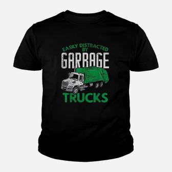 Garbage Dump Truck Excavator Funny Easily Distracted Gift Youth T-shirt | Crazezy AU