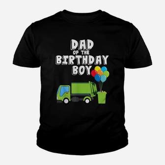 Garbage Truck Dad Birthday Boy Balloons Birthday Party Youth T-shirt | Crazezy AU