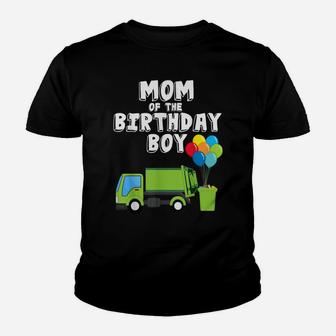 Garbage Truck Mom Birthday Boy Balloons Birthday Party Youth T-shirt | Crazezy