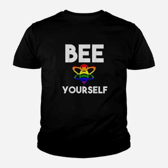 Gay Pride Bee Yourself Coming Out Lgbtq Rainbow Cute Youth T-shirt - Monsterry