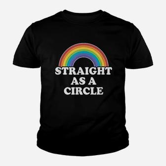 Gay Pride Men Women Lgbt Rainbow Straight As A Circle Youth T-shirt | Crazezy