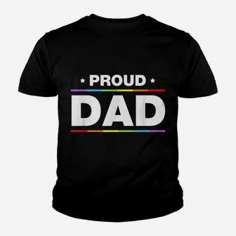Gay Pride Proud Dad Lgbt Parent Father's Day Gift Youth T-shirt | Crazezy