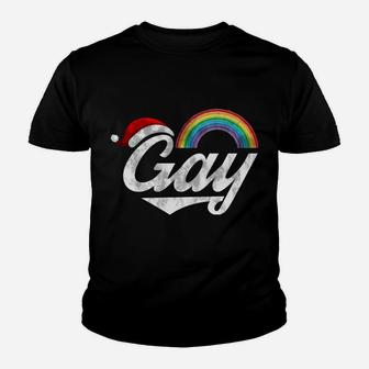 Gay Santa Rainbow Lgbt-Q Pride X-Mas Holiday Christmas Gifts Sweatshirt Youth T-shirt | Crazezy