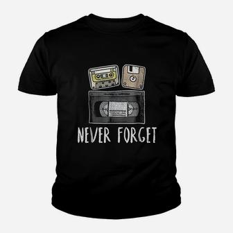 Geeky Never Forget Vintage Technology Youth T-shirt | Crazezy