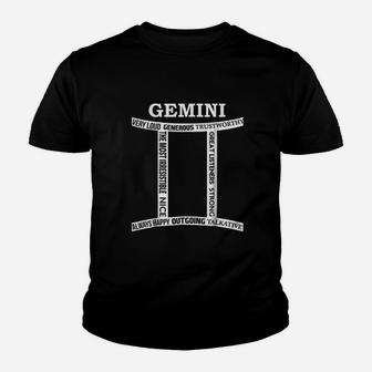 Gemini Traits Astrology Zodiac Sign Horoscope Youth T-shirt | Crazezy UK