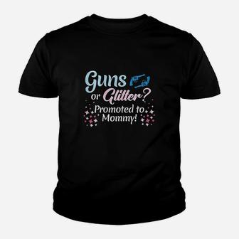 Gender Reveal Or Glitter Promoted To Mommy Party Youth T-shirt | Crazezy AU