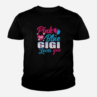 Gender Reveal Pink Or Blue Gigi Loves You Cute Nana Youth T-shirt - Monsterry AU