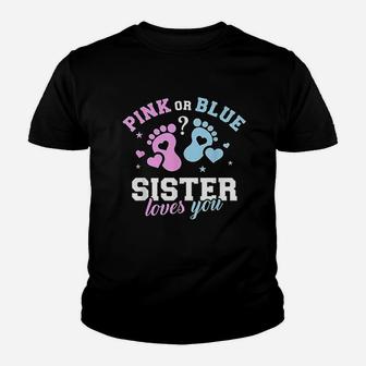 Gender Reveal Sister Youth T-shirt | Crazezy