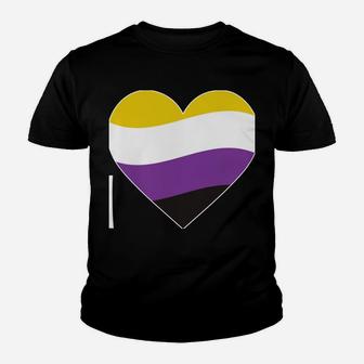 Genderfluid 'Love' | Agender Gift For Non-Binary Pride Flag Youth T-shirt | Crazezy DE