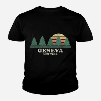 Geneva Ny Vintage Throwback Tee Retro 70S Design Youth T-shirt | Crazezy
