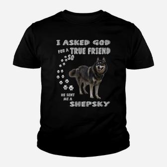 German Husky Dog Quote Mom Dad Art, Cute Gerberian Shepsky Youth T-shirt | Crazezy UK