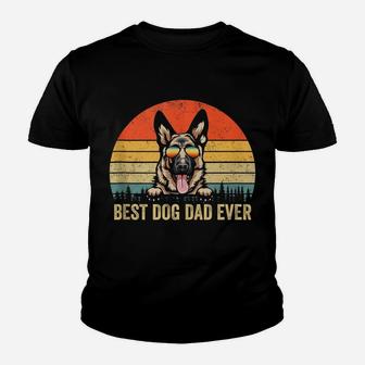 German Shepherd Dad Best Dog Dad Ever Vintage Father's Day Youth T-shirt | Crazezy