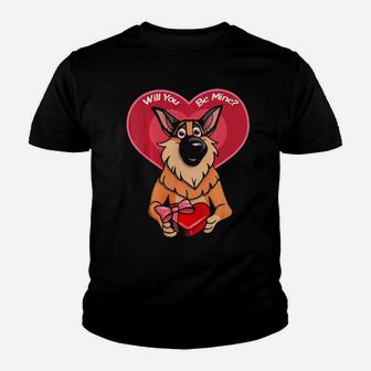 German Shepherd Valentine Youth T-shirt - Monsterry
