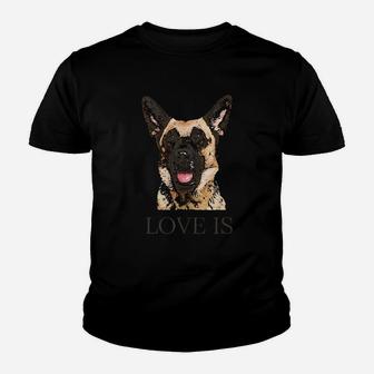 German Shepherd Women Men Kids Love Dog Mom Dad Youth T-shirt | Crazezy