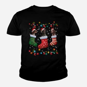 German Shorthaired Pointer Christmas Socks Funny Xmas Pajama Sweatshirt Youth T-shirt | Crazezy DE