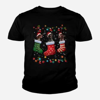 German Shorthaired Pointer Christmas Socks Funny Xmas Pajama Youth T-shirt | Crazezy UK
