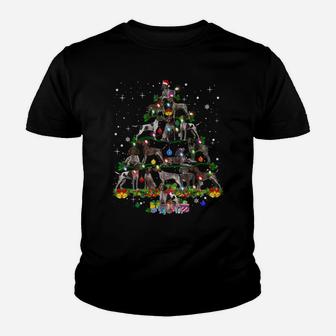 German Shorthaired Pointer Christmas Tree X-Mas Dog Dad Mom Youth T-shirt | Crazezy UK