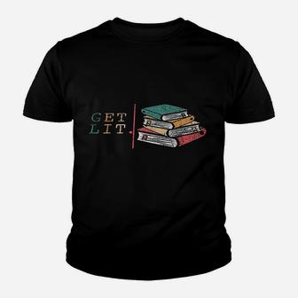 Get Lit Reading Books Youth T-shirt | Crazezy UK