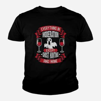 Ghost Hunter Wine Lover Youth T-shirt | Crazezy DE