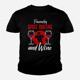 Ghost Hunting Shirt Funny Wine Lover Ghost Hunter Paranormal Youth T-shirt | Crazezy DE