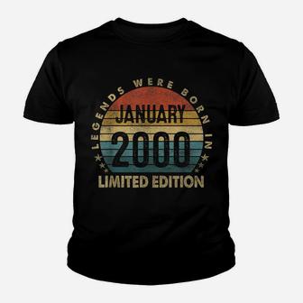 Gift 21 Years Old Legends January 2000 21St Birthday Gifts Youth T-shirt | Crazezy AU