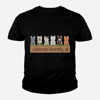 Gift For Cat Lovers Funny Celebrate Diversity Owners Pet Cat Youth T-shirt | Crazezy