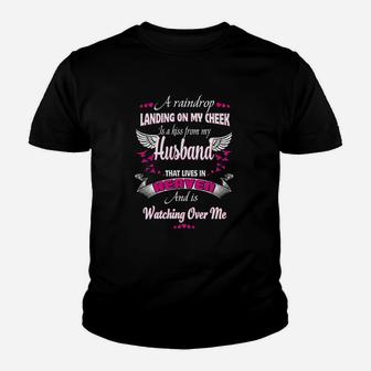 Gift For Wives Loss Husband Memorial My Husband In Heaven Youth T-shirt | Crazezy UK