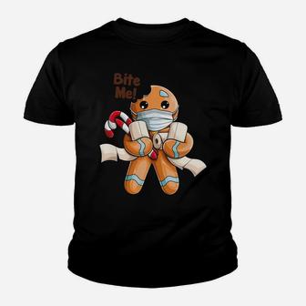 Gingerbread Man Bite Me Gifts For Christmas Funny Sweatshirt Youth T-shirt | Crazezy