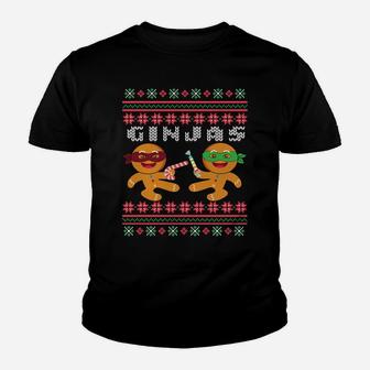 Ginjas Gingerbread Ninjas Funny Ugly Christmas Xmas Gift Sweatshirt Youth T-shirt | Crazezy