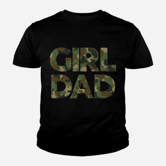 Girl Dad Camo Shirt For Men Dad Of Girl Outnumbered Girl Dad Youth T-shirt | Crazezy