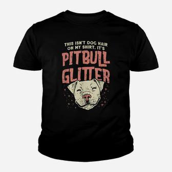 Girls Pitbull Glitter Hair Dog Lover - Mothers Day Gift Mom Youth T-shirt | Crazezy