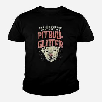 Girls Pitbull Glitter Hair Dog Lover Mothers Day Gift Mom Youth T-shirt | Crazezy