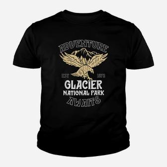 Glacier National Park Shirt Eagle Montana Adventure Awaits Youth T-shirt | Crazezy