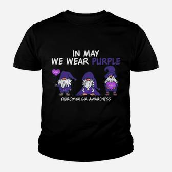 Gnome Fibromyalgia Awareness Fibro-In May We Wear Purple Youth T-shirt | Crazezy UK
