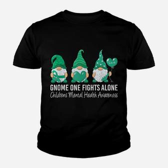 Gnome Fights Childrens Mental Health Awareness Green Ribbon Youth T-shirt | Crazezy CA