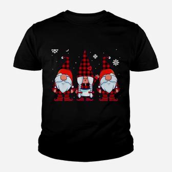 Gnome For The Holidays Buffalo Plaid 3 Gnomes Christmas Xmas Sweatshirt Youth T-shirt | Crazezy AU
