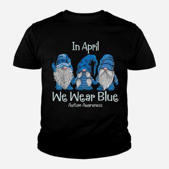 Gnome In April We Wear Blue Autism Awareness Youth T-shirt | Crazezy AU