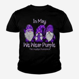 Gnome In May We Wear Purple Fibromyalgia Awareness Youth T-shirt | Crazezy CA