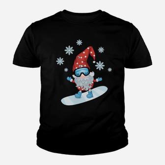 Gnome On Snowboard Ugly Xmas Costume Youth T-shirt - Monsterry DE