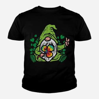 Gnome Tie Dye Shamrock Clover St Patricks Day Hippie Gift Youth T-shirt | Crazezy
