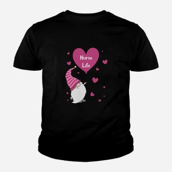 Gnome Valentine Nurse Life Youth T-shirt - Monsterry