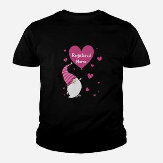 Gnome Valentine Registered Nurse Youth T-shirt - Monsterry