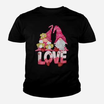 Gnomes Couple Love Valentines Day Gnomies Hearts Gnome Youth T-shirt - Monsterry CA