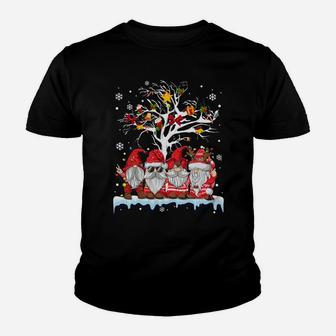 Gnomies In Red Gnome Christmas Ugly Tree Lights Snow Winter Sweatshirt Youth T-shirt | Crazezy