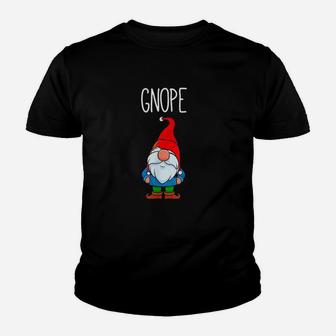 Gnope Tomte Garden Gnome Gift Funny Scandinavian Nope Youth T-shirt | Crazezy