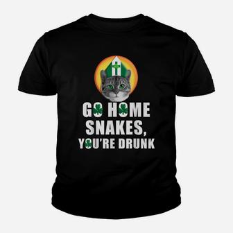 Go Home Snakes You're Drunk Funny St Patrick Day Tshirt Youth T-shirt | Crazezy UK