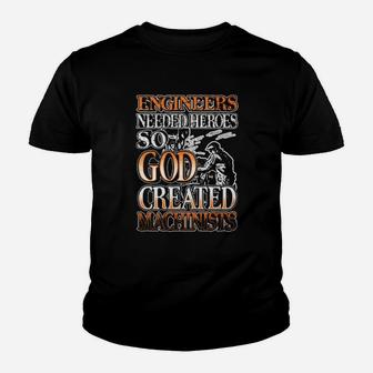 God Created Machinists For Engineers Youth T-shirt - Monsterry