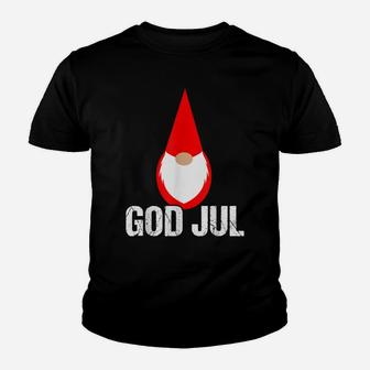 God Jul Gnome Tomte Merry Christmas Norwegian Swedish Youth T-shirt | Crazezy AU