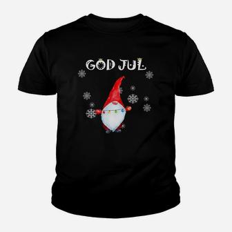 God Jul Long Sleeve Tee Scandinavian Merry Christmas Gnome Youth T-shirt | Crazezy AU